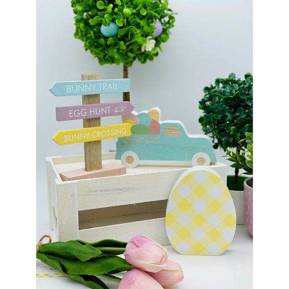 2022 Easter Tiered Tray Wood Decor Set of 3 - Picture 1 of 2